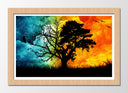 Cuadro enmarcado natural Arbol Dia y Noche, Naturaleza,arbol de la vida