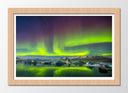 Cuadro enmarcado natural Aurora Boreal, Cielo Verde,naturaleza