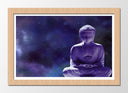 Cuadro enmarcado natural buda oriental, morado ,escultura ,relajacion ,meditacion ,zen