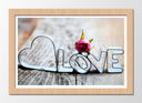 Cuadro enmarcado natural palabra de amor, romantico, corazon