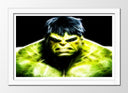 Cuadro enmarcado blanco hulk, marvel, duperheroe, verde, neon