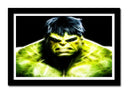 Cuadro enmarcado negro hulk, marvel, duperheroe, verde, neon