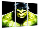 Tríptico hulk, marvel, duperheroe, verde, neon