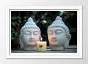 Cuadro enmarcado blanco buda oriental ,caras ,decoracion ,relajacion ,meditacion, zen