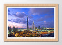 Cuadro enmarcado natural Ciudad de Dubai, Atardecer, Rascacielos