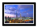 Cuadro enmarcado negro Ciudad de Dubai, Atardecer, Rascacielos
