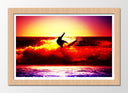 Cuadro enmarcado natural Surfista, Atardecer en el Mar, Deporte
