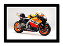 Cuadro enmarcado negro Moto Honda, Dani Pedrosa, Naranja