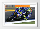 Cuadro enmarcado blanco Moto Valentino Rossi, Motorista, Yamaha, Carretera
