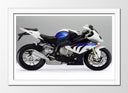 Cuadro enmarcado blanco Moto BMW Blanca y Azul, Carretera