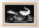 Cuadro enmarcado natural Moto Ducati 1100s, Carrretera, Blanca