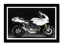 Cuadro enmarcado negro Moto Ducati 1100s, Carrretera, Blanca