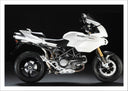 Lámina Moto Ducati 1100s, Carrretera, Blanca