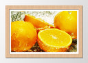 Cuadro enmarcado natural naranjas sobre agua, citrico