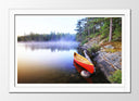Cuadro enmarcado blanco Paisaje Naturaleza Lago Laguna Barca