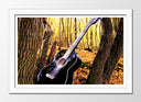 Cuadro enmarcado blanco Guitarra Acústica