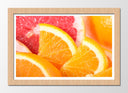 Cuadro enmarcado natural rodajas de naranja y pomelo, citrico