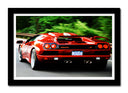 Cuadro enmarcado negro Lamborghini Diablo Rojo, Coche, Carrera