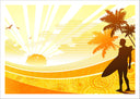Lámina Surf, Palmeras sol y Playa