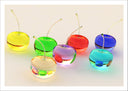 Lámina cerezas de cristal de colores