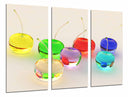Tríptico cerezas de cristal de colores