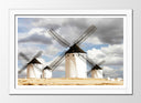 Cuadro enmarcado blanco Molinos Blancos, Aspas n el Cielo, campo