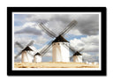 Cuadro enmarcado negro Molinos Blancos, Aspas n el Cielo, campo