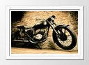 Cuadro enmarcado blanco Moto Vintage, Harley Davidson