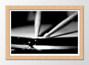 Cuadro enmarcado natural Bateria Baquetas Rock