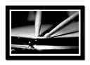 Cuadro enmarcado negro Bateria Baquetas Rock