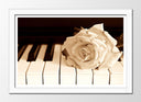 Cuadro enmarcado blanco Piano Teclas