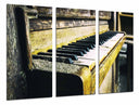 Tríptico Piano Antiguo Vintage