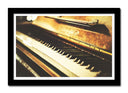 Cuadro enmarcado negro Piano Antiguo Vintage