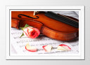 Cuadro enmarcado blanco Violin Clásica