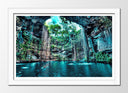 Cuadro enmarcado blanco Paisaje Naturaleza Lago Subterraneo Cenote
