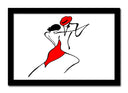 Cuadro enmarcado negro figuras bailarines tango
