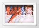 Cuadro enmarcado blanco musica, David Bowie, cantante, rayo