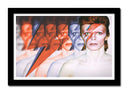 Cuadro enmarcado negro musica, David Bowie, cantante, rayo