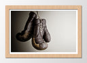 Cuadro enmarcado natural Deporte Boxeo, Guante Marron, Gris, Motivacion
