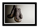 Cuadro enmarcado negro Deporte Boxeo, Guante Marron, Gris, Motivacion