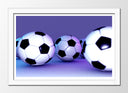 Cuadro enmarcado blanco Futbol, Balones