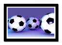 Cuadro enmarcado negro Futbol, Balones