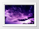 Cuadro enmarcado blanco Paisaje Tormenta en el Cielo Rayos, Morado,naturaleza