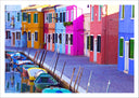 Lámina ciudad de burano, italia, casas de colores