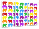 Tríptico elefantes de colores, infantil, animado, colores