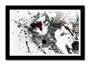 Cuadro enmarcado negro Lobo Salvaje Abstracto, Fondo Blanco