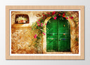 Cuadro enmarcado natural Casa Fantasia, Puerta Verde con Flores