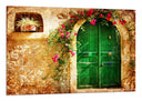 Cuadro Casa Fantasia, Puerta Verde con Flores