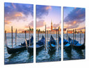 Tríptico Paisaje Naturaleza Lago Gondolas Barcas Venecia