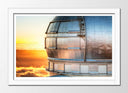 Cuadro enmarcado blanco observatorio astrofisico Roque de los muchachos, atardecer